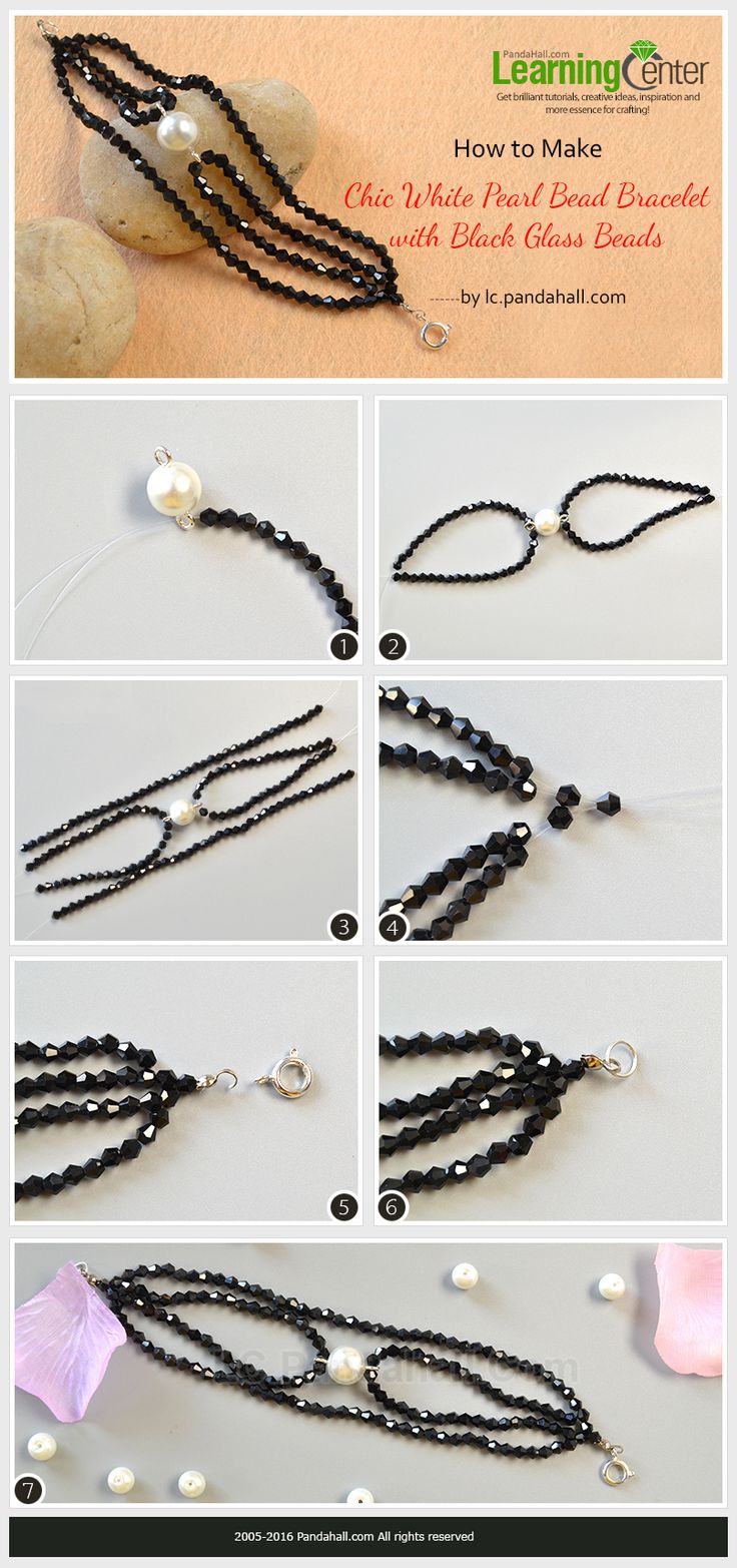 DIY Bijoux - How to Make Chic White Pearl Bead Bracelet with Black ...