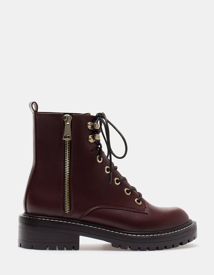 Chez Stradivarius, Tu Trouveras 1 Bottines Lacets Pour Femme Pour ...