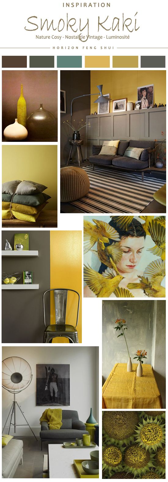 Déco Salon - Tendance Couleur : Smoky Kaki jaune moutarde ...