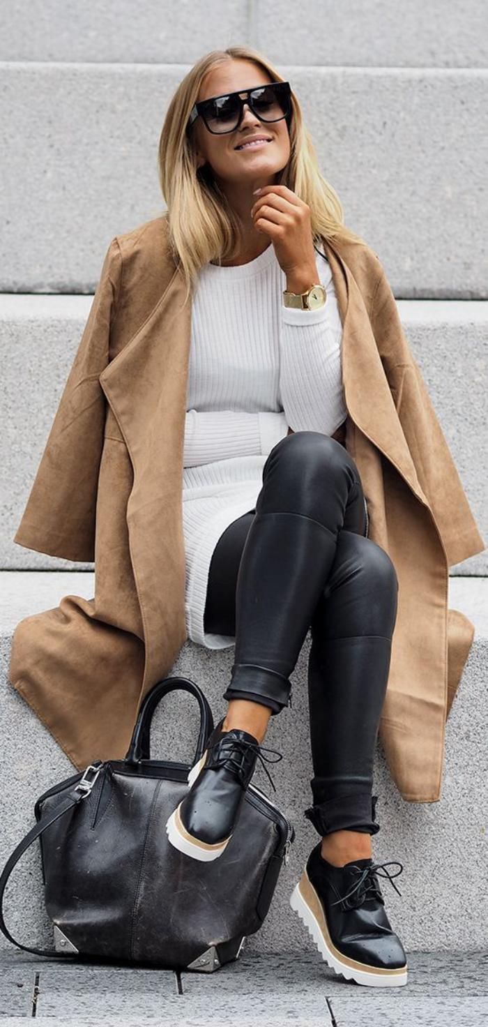 Tendance Chaussures 2017 - manteau camel, beau pantalon en ...