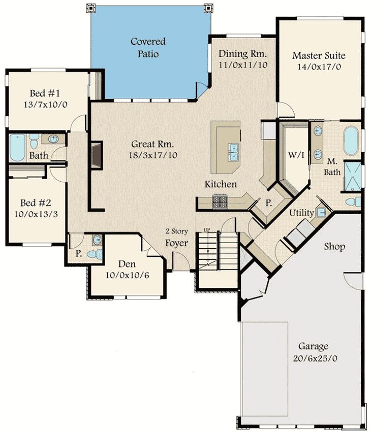 Plans Maison En Photos 2018 Exclusive Modern House Plan With Kitchen At The Center 85134MS