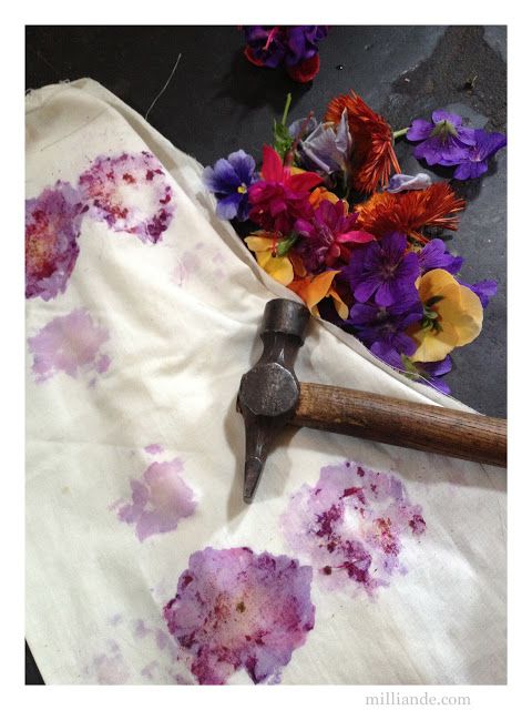 DIY Crafts - Flower Pounding TUTORIAL , Eco Dyeing Natural Textiles at