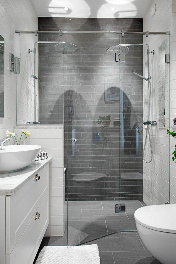Idée décoration Salle de bain - salle de bains grise, salle de bains et