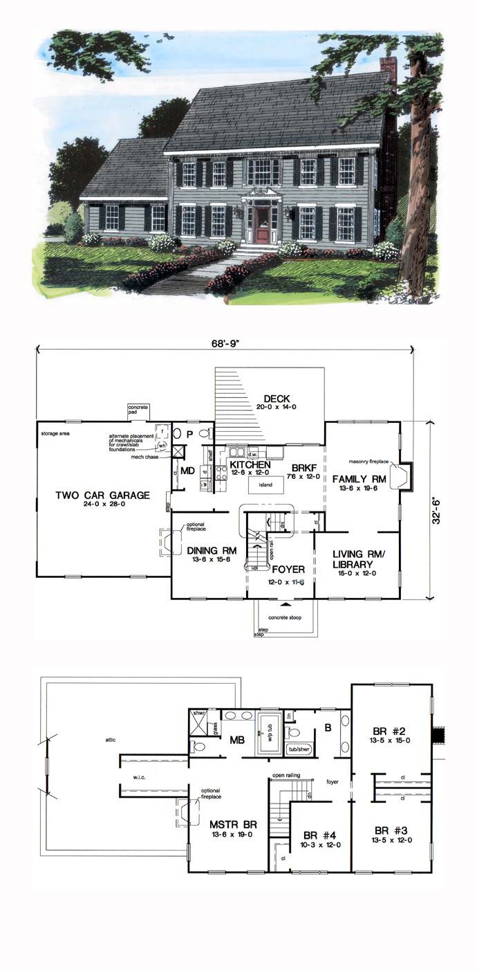  Plans Maison En Photos 2019 Colonial House Plan 24970 